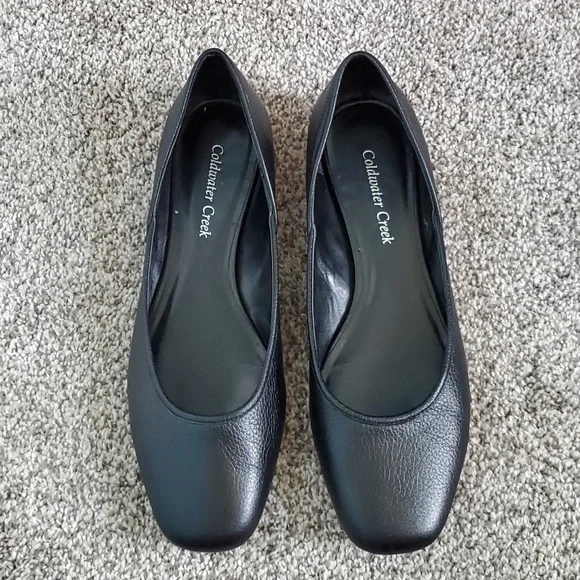 Black Leather Flats - Picture 2 of 5